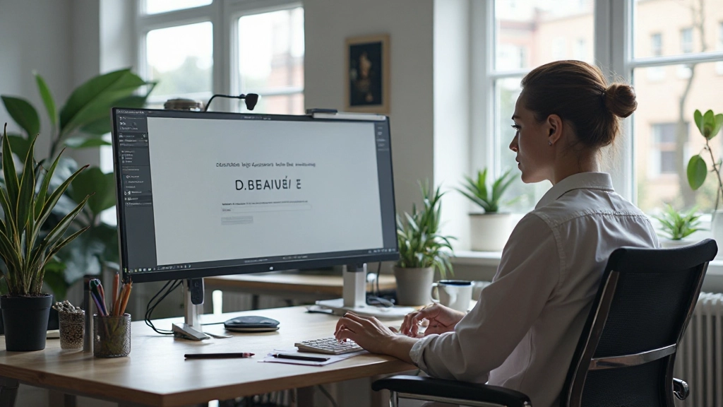 Modern webdesign werkplek met monitor en designtools